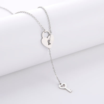 Fashion Love Pendant Stainless Steel Necklace - Carvan Mart