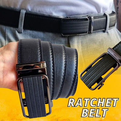 Microfiber Leather Mens Ratchet Belt Belts For Men Adjustable Size, Slide Buckle - Carvan Mart