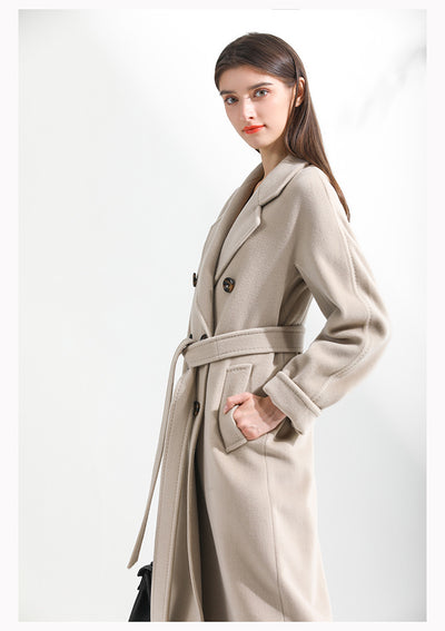 Women's Mid-length Woolen Coat - Carvan Mart