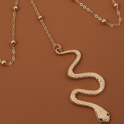 Bohemian Boho Gold Color Metal Beaded Chain Thigh Chain For Women Big Snake Pendants Leg Chain Body Jewelry Beach Style Gift - Carvan Mart