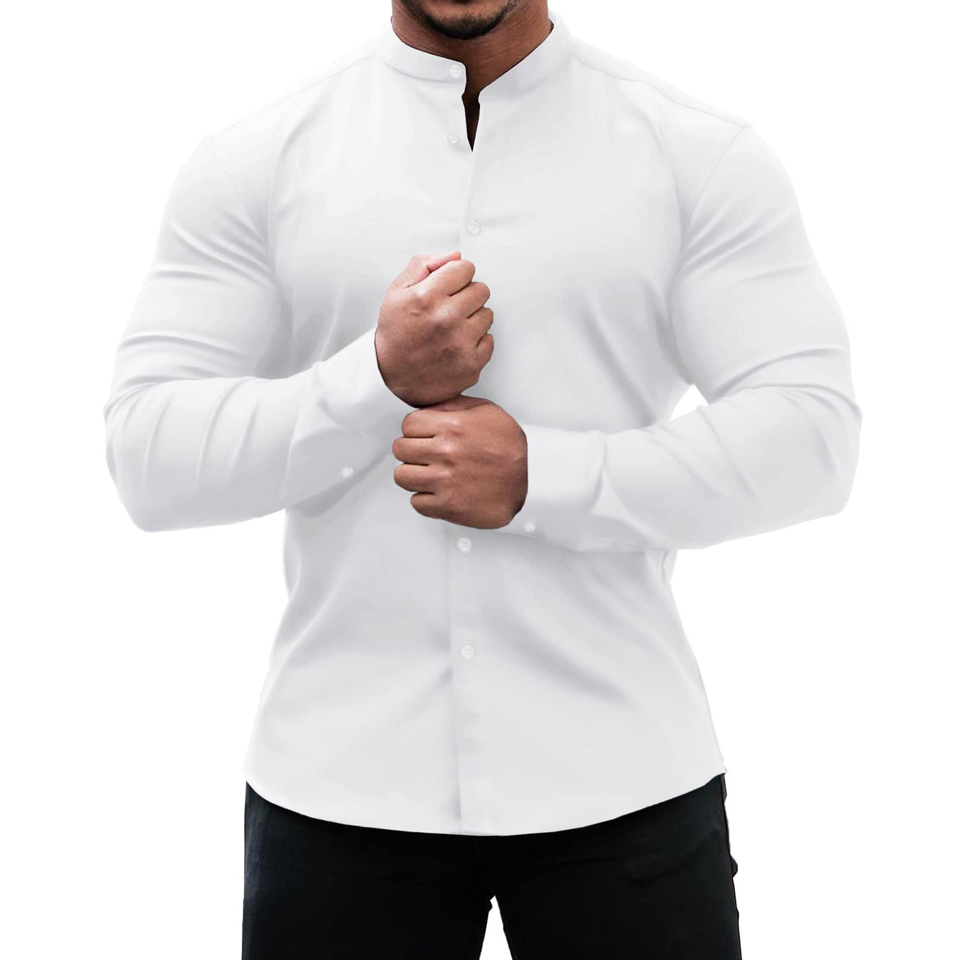 Casual Men's Henley Shirts Long Sleeve Casual Modern Slim-fit Shirts - Carvan Mart