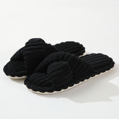 Corduroy Non-slip Cross Slippers - Carvan Mart