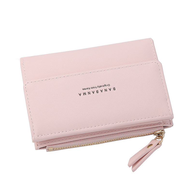 Women's Wallet Short Two-fold Wallet - Pink - Women's Wallet - Carvan Mart