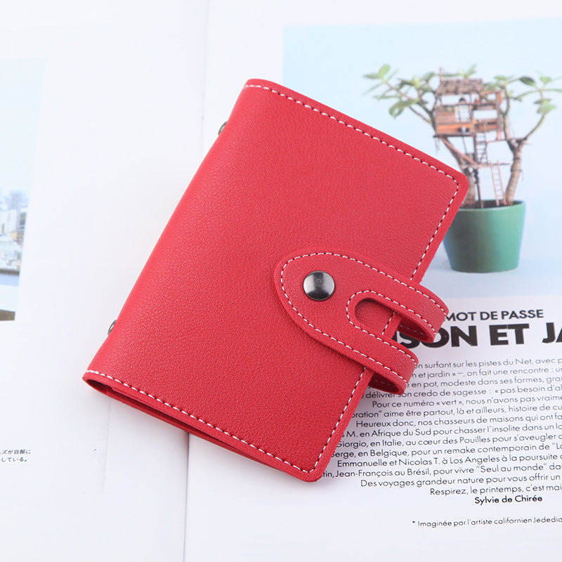 Lady Simple Cute Mini Card Holder - 082 Vertical Card Holder Red - Women's Wallet - Carvan Mart