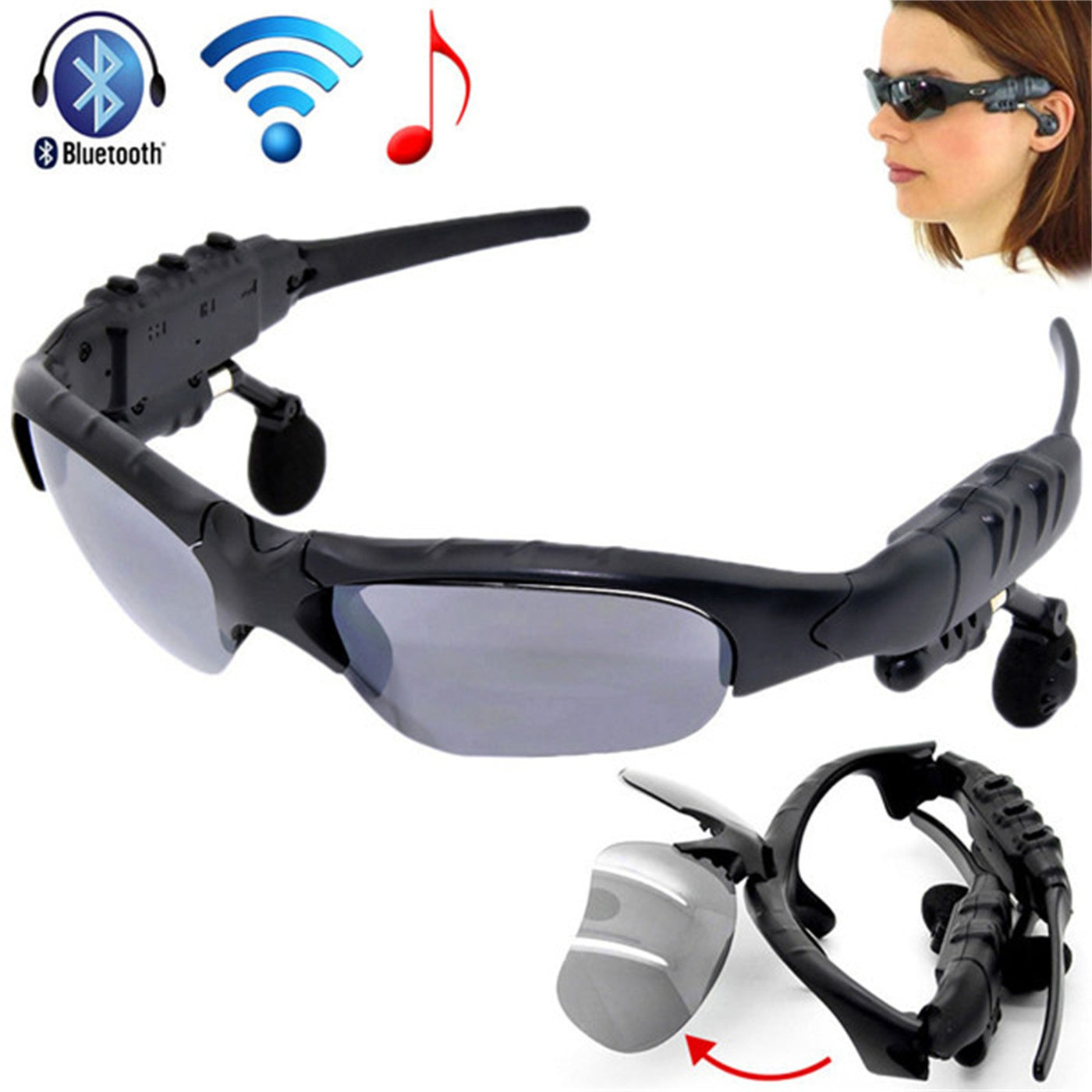 Driving Bluetooth Sunglasses Video Shooting Smart Digital Sunglasses - Carvan Mart