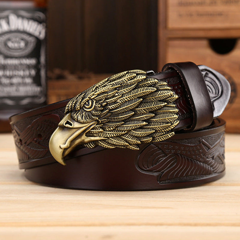 Men's Fashion Eagle Leather Belt - Carvan Mart