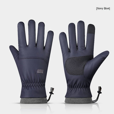 Polyester Gloves Men's And Women's Touch Screen Ski Gloves Outdoor Waterproof Windproof Warm Riding Full Finger Fleece Climbing - Carvan Mart