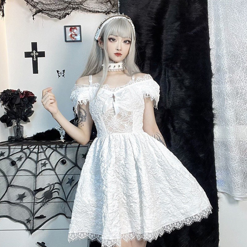 Dark Gothic Milkmaid Dress - Carvan Mart