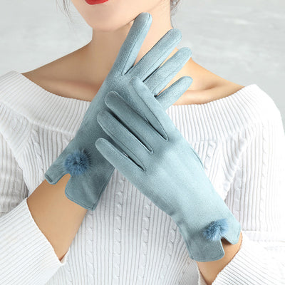 Suede Glove Warm Finger Gloves - Carvan Mart