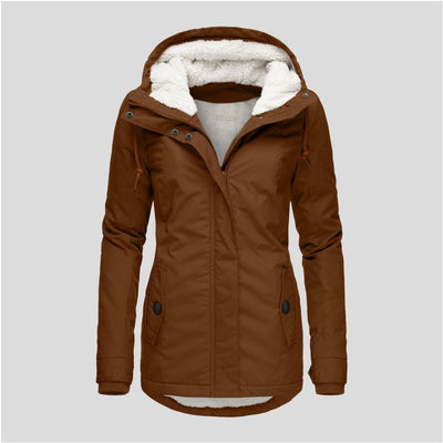 Mid-Length Hooded Cotton-Padded Jacket Women's Loose Coat - 