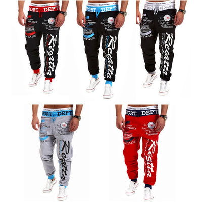 Men's Sweatpants Elastic Waist Graphic Print Casual Hip Hop Trousers - - Men's Pants - Carvan Mart