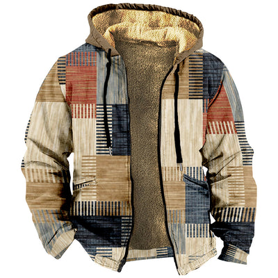 Men's Multi-color Pattern 3D Digital Printing Hooded Cotton-padded Jacket - Pattern 2 - Men's Jackets & Coats - Carvan Mart