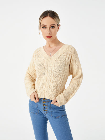 Women's Stretch Casual V-Neck Sweater - Carvan Mart
