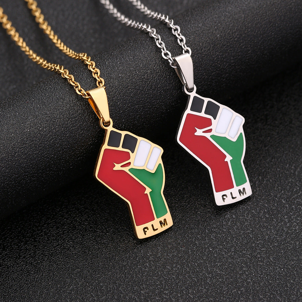 Stainless Steel Palestine Map Pendant Necklace - Carvan Mart