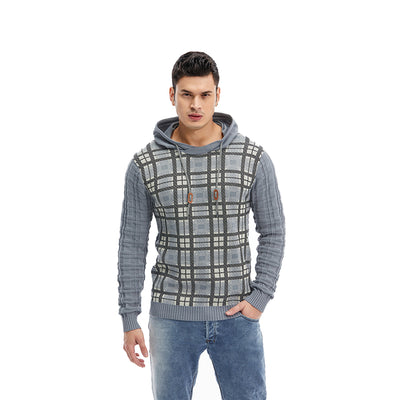 Breathable Outdoor Sports Pullover Plaid Men Hoodies - Light Gray - Men's Hoodies & Sweatshirts - Carvan Mart