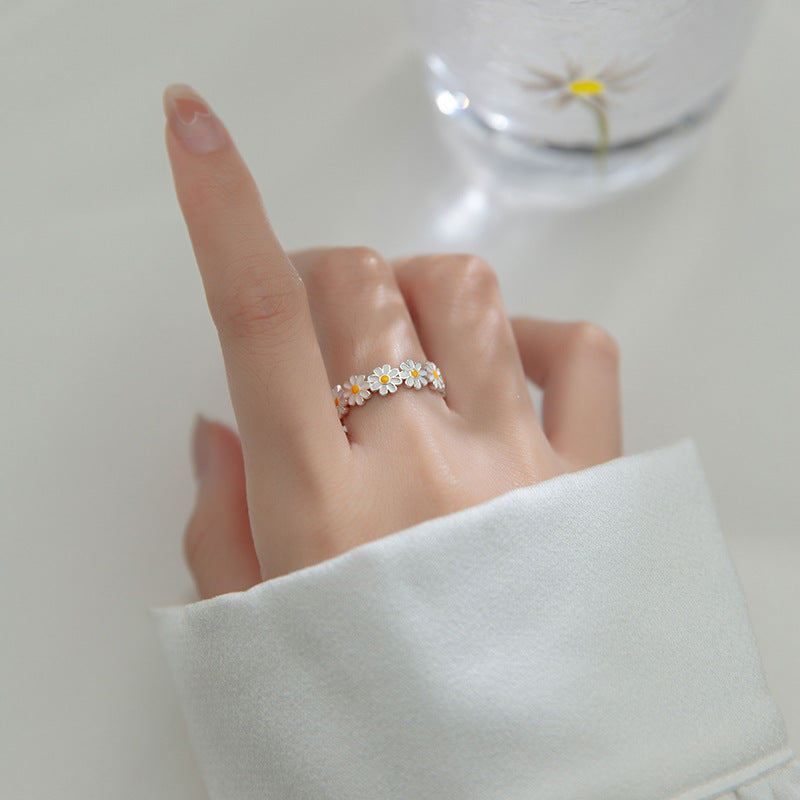 Ring Mori White Flower Epoxy Women's Jewelry - Carvan Mart Ltd