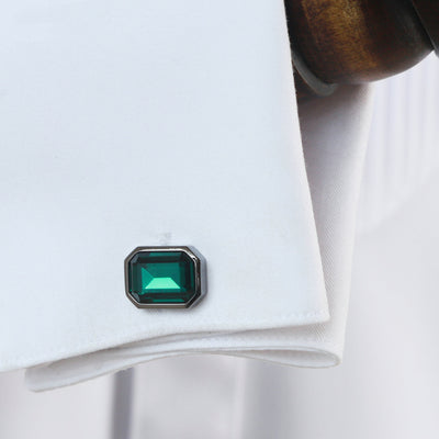 Men's Button Glass Plating Cufflinks - - Men's Jewelry - Carvan Mart