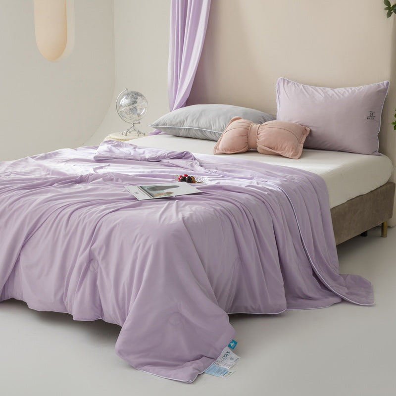 Machine Washable Ice Silk Summer Quilt - Lilac Purple - Bedding Sets - Carvan Mart