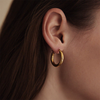 Simple Round Hoop Earrings - Carvan Mart