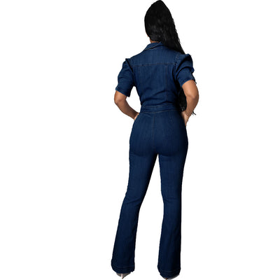 Denim Overall Style Jumpsuit Trendy Slim Fit Jumpsuit - Carvan Mart