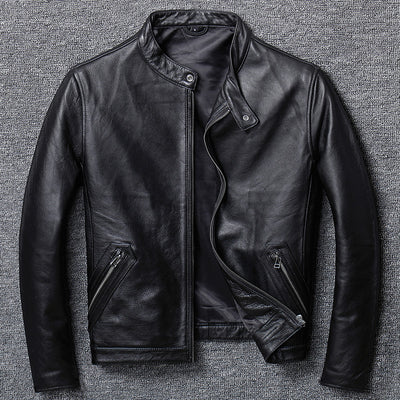 First Layer Cowhide Leather Leather Jacket, Pure Leather Jacket - Carvan Mart