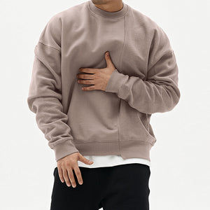 Pullover Round Neck Sweater Loose Men's Jumper - Khaki - Men's Sweaters - Carvan Mart