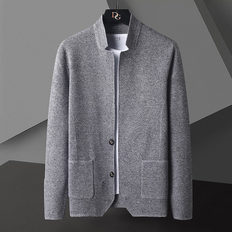 Pocket Stand Collar Cardigan Sweater Men - Carvan Mart