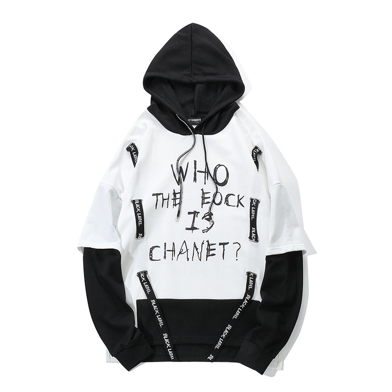 Fashionable Varsity Hoodies Graffiti Oversize Hoodies Round Neck Cotton Hoodie Urban Streetwear Hoodies - White - Men's Hoodies & Sweatshirts - Carvan Mart