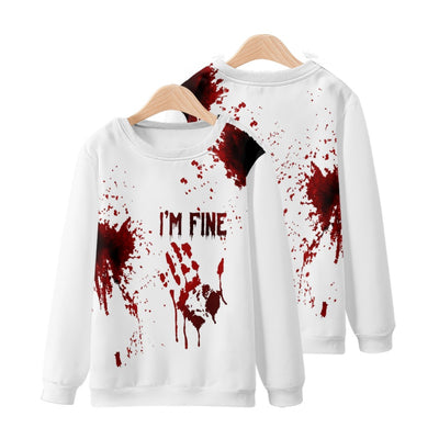 Scary Halloween Bloody Sweatshirt | Horror Graphic Round Neck Pullover - - Men's Sweaters - Carvan Mart