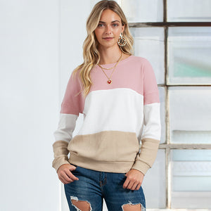 Fashion Contrast Color Women's Pullover - Carvan Mart