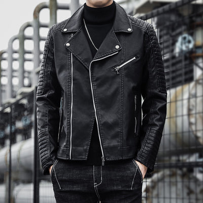 Spring And Autumn Leather Clothes Men's Motorcycle Jacket - Carvan Mart