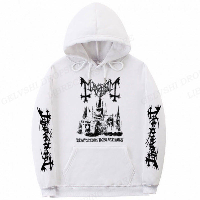 Men's Trendy Graphic Print Sweatshirt Solid Color Fashion Hoodie - Carvan Mart