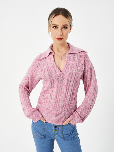 Women's Warm Casual Lapel Sweater - Carvan Mart