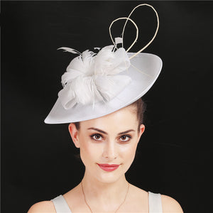 Handmade Fascinator Hat Head Jets Brides Wedding Feathers Hat - White - Women's Hats & Caps - Carvan Mart