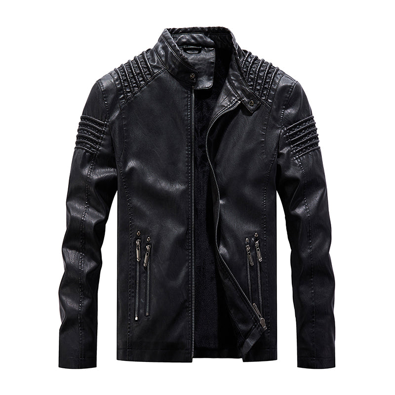 Men Leather Jacket Winter And Autumn Motorcycle PU Warm Fashion - - Genuine Leather - Carvan Mart