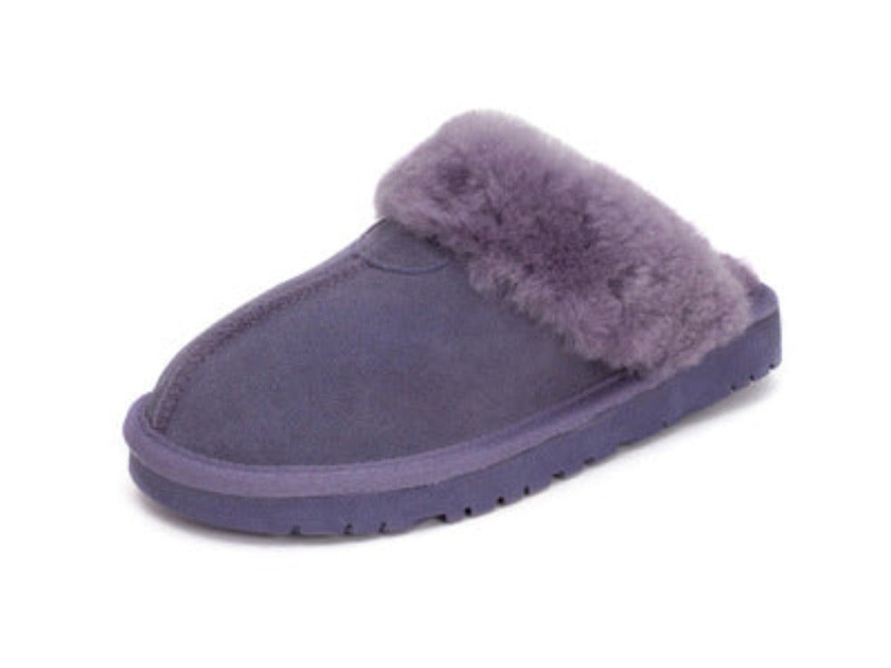 Women's Scuffette Australian Shepherd Muffin Suede Slippers - Purple - Women's Slippers - Carvan Mart