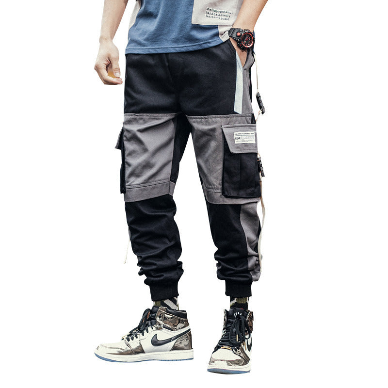 Cotton Linen Cargo Pants Pocket Contrast - - Men's Pants - Carvan Mart