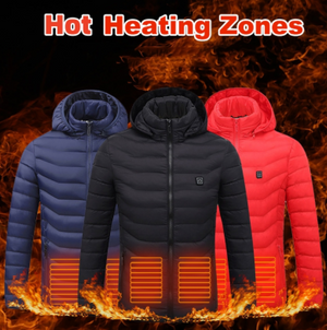 New Heated Jacket Coat USB Electric Jacket Cotton Coat Heater Thermal Clothing Heating Vest Men's Clothes Winter - Carvan Mart