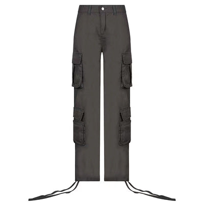Women's High-Waist Cargo Pants - Stylish Baggy Trousers with Pockets - Carvan Mart