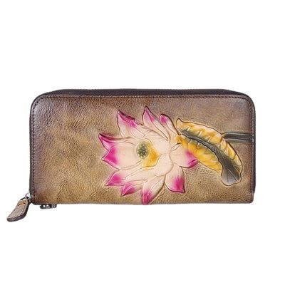 Retro Rub Colored Multiple Card Slots Long Ladies Wallet - Carvan Mart