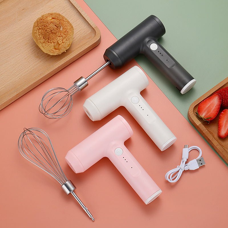 Electric Egg Beater With 2 Wire Beaters Portable Food Blender Whisk 3 Speeds Handheld Food Mixer ,USB Rechargeable Handheld Egg Beater - Carvan Mart