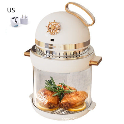 4L Transparent Visible Air Fryer - White National standard - Air Fryers - Carvan Mart