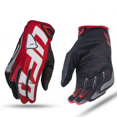 Motorcycle Cycling Bike Off-road Gloves Long Finger Breathable Gloves - Red And White - Men's Gloves - Carvan Mart