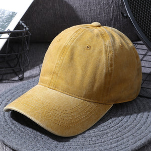 Washed Baseball Caps For Men And Women Outdoor Distressed Sun Hats Simple Caps - Yellow - Men's Hats & Caps - Carvan Mart