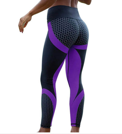 Women's Slim Fit Yoga Fitness Leggings - High-Waisted Gym Running Sports Pants - Purple - Leggings - Carvan Mart