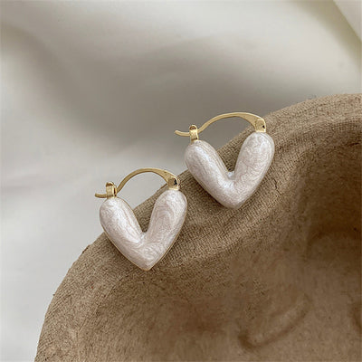 Ins Heart Love Earrings For Women Fashion Accessories Jewelry - White - Earrings - Carvan Mart