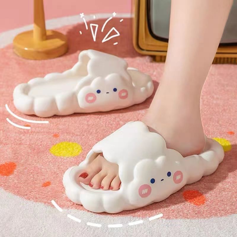 Home Bathroom Bathing Cloud Slippery Slippers - - Women's Slippers - Carvan Mart