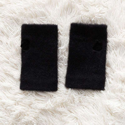 Autumn And Winter Mink Velvet Solid Color Half Gloves Fleece-lined - - Women Gloves & Mittens - Carvan Mart