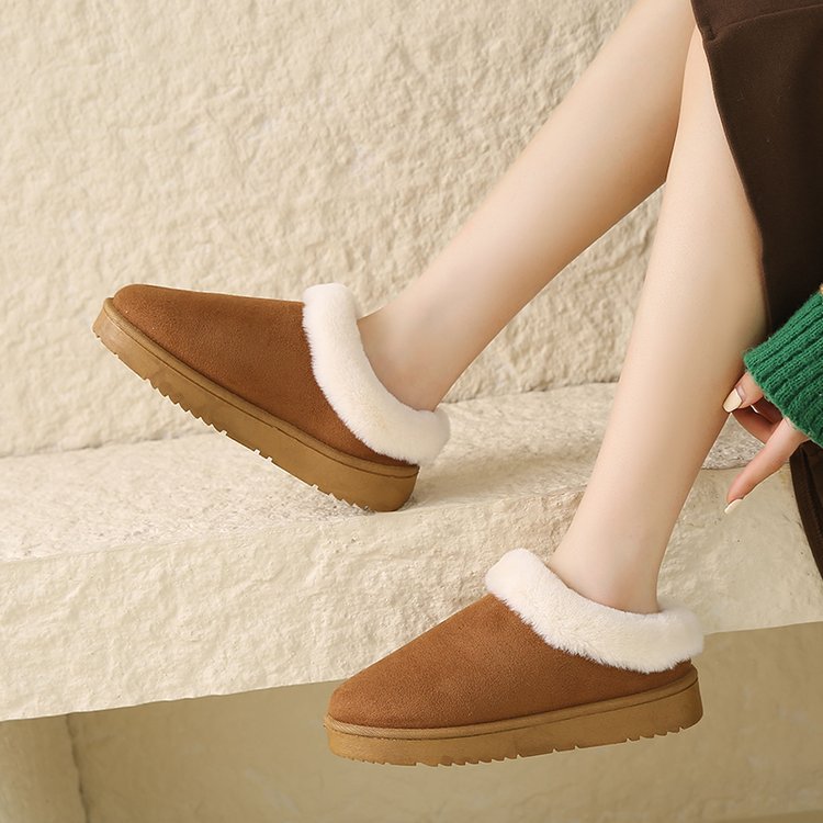 Women Winter Shoes Round Head Leisure Slip-on Plus Size Cotton Shoes - Carvan Mart