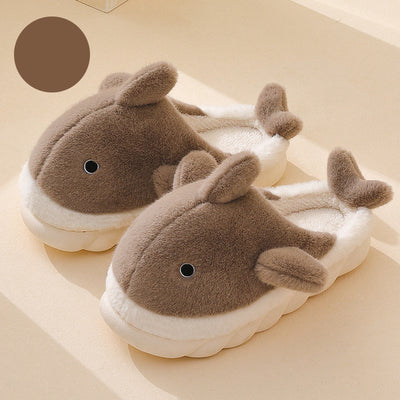 Shark Slippers Soft Sole Furry Shoes Home Bedroom Slippers - Carvan Mart